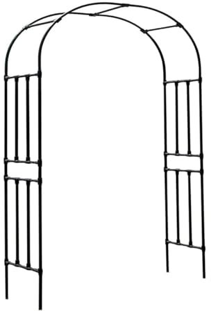 Arche de jardin en métal robuste pour plantes grimpantes – Tonnelle à rosiers de 2,3 m de large x 2,3 m de haut, arche de soutien pour fleurs, arbustes et arbres décoratifs – Idéale pour tre