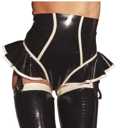 TTANYYUINGOU 100% Natural Latex Rubber Catsuit Racing Uniform Cosplay Masquerade Ball Women,BLACK,5XL