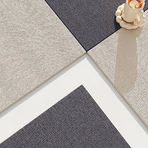 Losetas de Alfombra Autoadhesivas (8/10/12 Unidades, 30 x 30 cm), Lavables, Antideslizantes, insonorizadas y Resistentes al Desgaste, para hogar y Oficina (12 Unidades en Beige)