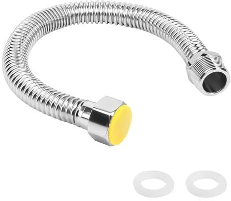 Tuyaux Flexibles 3/4, Tuyau Flexible en Acier Inoxydable, Tuyau de Raccordement Universel en Acier Inoxydable pour Raccordement à L'eau Chauffage Adoucisseur 40cm