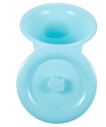 HIAKDOFT Urinoir de Chambre Adulte Couvercle, Seau Plastique Épais Bleu, Pot de Nuit Hygiénique pour Usage Domestique, Portable et Réutilisable, Adapté Personnes Âgées et Handicapées