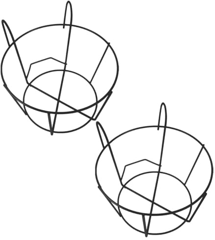 SHINEOFI Portafiori da Balcone in Ferro Nero 2 Pezzi, Mensole per Appendere Vasi di Piante Rotonde Xl 30cm, Espositore per Fiori da Esterno, Supporto Sospeso per Balconi e Aree Verdi