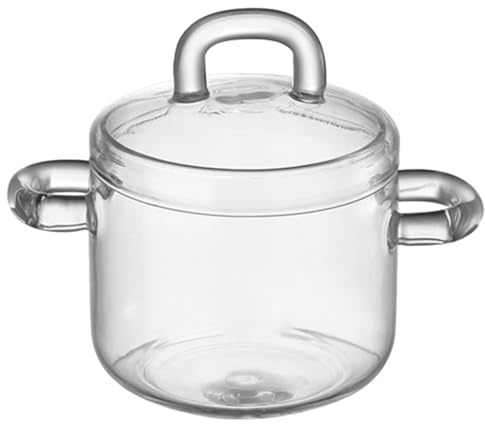 Abaodam Tazón de Vidrio Transparente 700 Ml con Tapa y Asas, Cuenco Calentable Apto para Microondas y Lavavajillas, Frutero y Ensaladera para Cocina y Postres