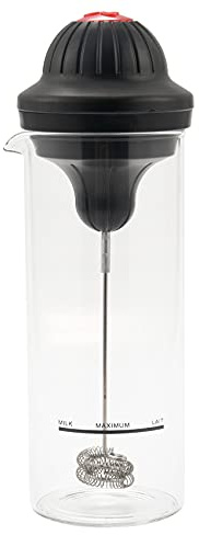 Qomcsrl Montalatte Schiumatore Elettrico Schiuma per Caffè Schiuma per Latte Miscelatore per Frullati Batteria Montalatte Tazza per Brocca