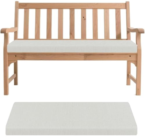 Generisch Bankauflage- Abnehmbarem Sitzkissen Banks, rutschfeste Gartenbank Auflage Waschbar Sitzauflage für Innen Outdoor Fensterbank Couch ban k Eckbank Auflagen,Weiß,110x40x5cm