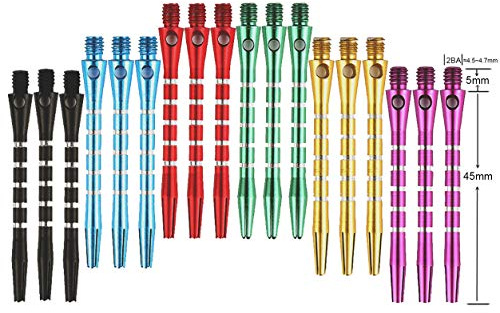 Dartpilskaft från BIPY, aluminium, Harrows 2BYA, färgglada, set med 6 (18 delar)