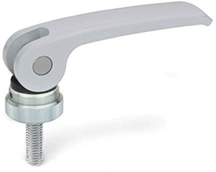 Tenditore eccentrico di colore argento, 101 mm di lunghezza, disco di appoggio, vite M10 da 30 mm