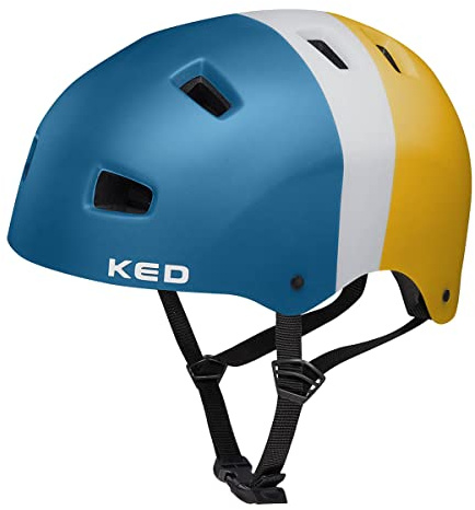 KED 5 Forty BMX Dirt Fahrrad Helm matt blau/gelb 2022: Größe: L (57-62cm)