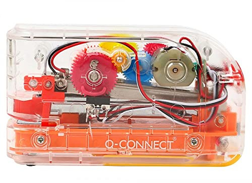 GRAPADORA ELECTRICA Q-CONNECT PLASTICO TRANSPARENTE MECANISMO DE COLORES CAPACIDAD 20 HOJAS USA GRAPAS