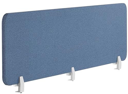 Schreibtisch Trennwand Akustik Polster blau 180 x 40 cm Schallschutz Wally