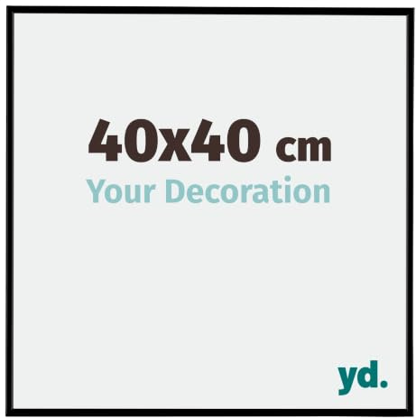 Your Decoration - Bilderrahmen 40x40 cm - Schwarz Matt - Bilderrahmen aus Kunststoff mit Acrylglas - Antireflex - 40x40 Rahmen - Evry