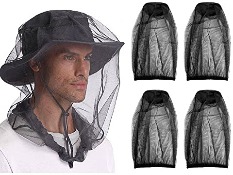 4 Stück Schwarz Mückenschutz Haube Anti-Insekten Geeignet für Outdoor, Camping, Reisen