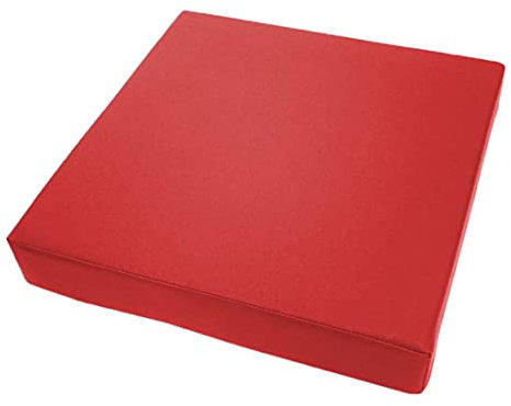 Dicke Stuhl-Sitzkissen, 40/45/50 cm, wasserdicht, Gartenstuhlkissen, Leder-Sitzkissen für Büro, Wohnzimmer, Esszimmer, Terrasse (50 x 50 x 8 cm, rot)