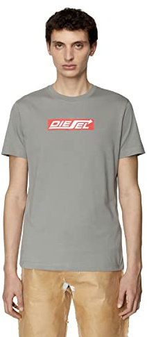 Diesel T-Diegor-HS1 Men's T-Shirt Round Neck Short Sleeve (as8, Alpha, xx_l, Regular, Regular, Olive Green)
