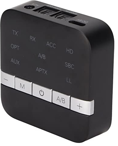 Receptor Transmisor Inalámbrico, 2 en 1 de Larga Distancia de 3,5 Mm AUX RCA Control de Volumen de Baja Latencia Salida Estéreo Adaptador Bluetooth para TV Sistema Estéreo Doméstico