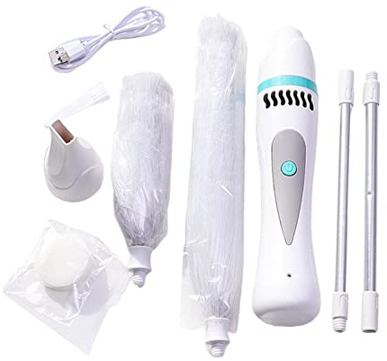 Generico Plumeau électrique Plumeau Rotatif Réglable Outil de Nettoyage Brosse Plumeau Poussière Nettoyant pour Bureau Cuisine et Bureau Meubles Muraux