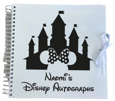Personalised Disney Autographs Scrapbook, Mickey Minnie Mouse Disney Holiday Memory Book Keepsake Gift (Minnie Mouse)