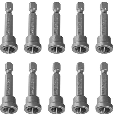 Artillery Trockenbau Bit,10 Teiliges 50mm Ph2 Sechskantschaft Magnetschraubendreher Bit Set Für Ortung Von Trockenbau Gipskartonplatten