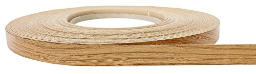 DecoMeister Cinta de Melamina de Borde 21mm x 50m - Canto para Muebles Adhesivo - Protector de Bordes Termoadhesivo para Estanterías y Mesas - Tira para Cantos con Plancha - Roble Caramelizado