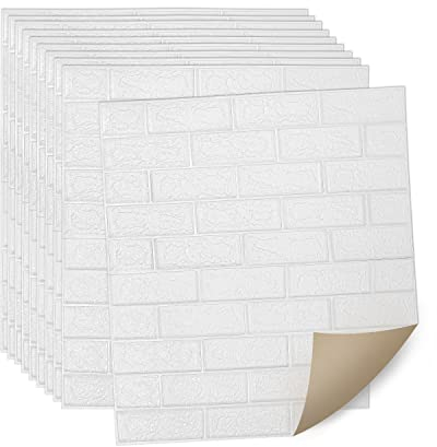 Lospitch 20 Stück 3D Tapete Wandpaneele, Wandverkleidung Selbstklebend Ziegel Steinoptik Tapete, Wasserdicht für Wohnzimmer, Schlafzimmer, Hintergrund, Wanddekoration