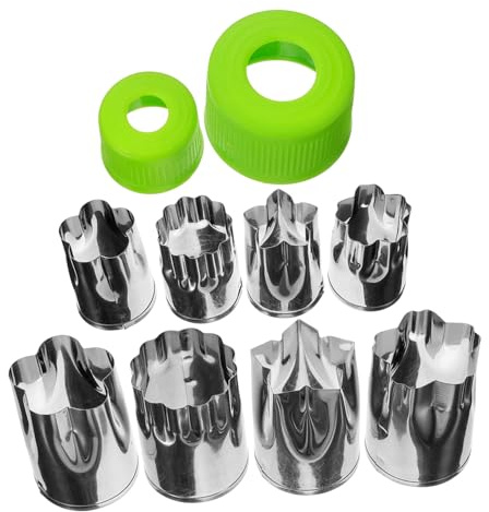 Angoily 8pcs Stainless Steel Vegetable Fruit Set DIY Cake Mold Kitchen Baking Tools Random Color