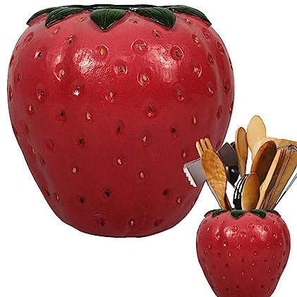Vase Fleur Fraise, Fleur en résine Unique, Vases en Forme Fruits pour la décoration la Maison/Chambre/Salon/Cuisine/Bureau