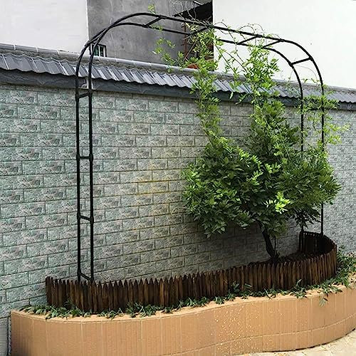 MISKYN Arco Da Giardino in Metallo,Arco Per Rose Per Piante Rampicanti,Resistente Padiglione Da Giardino,Traliccio,Pergolati Alle Intemperie E Autoportante,Con Base,Facile Da Montare,Verde,W3M*H2.2M