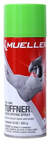 MUELLER Sports Medicine Tuffner Spray pré-adhésif à séchage rapide, maintient le ruban en place, tenue longue durée