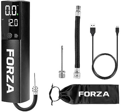 FORZA Digital Ball Pump│Rechargeable Electric Air Pump with LED Torch - Includes Needles & Flexible Hose – Portable Football, Rugby, Basketball & Netball Inflator