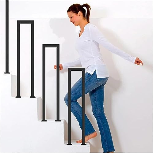 KEHSF Handlauf für Treppengeländer, Handlauf aus Schmiedeeisen für den Innen- und Außenbereich, für Treppen, Villen, Gärten und Dachböden, Stützstange, kann 200 kg tragen