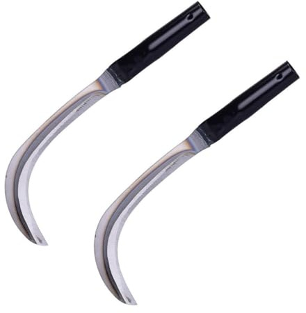 Happyyami 2pcs Effortless Agricultural Reaping Scythe Knife Folding Weeding Gardening Steel Agricultural Reaping Tool