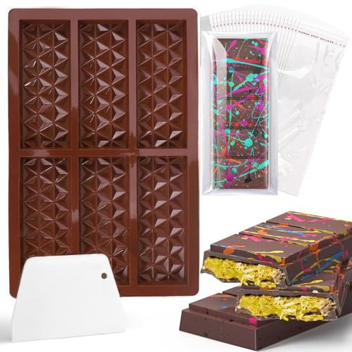 Bzzerumy Moule à chocolat en silicone - Parfait pour le chocolat Dubaï, pistache Kadayif, cheveux d'ange, moule à pralines, pâtisserie, antiadhésif, moules en silicone polyvalents, durable, facile à