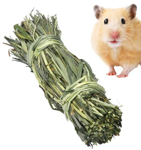 Rabbit Chew Toy - Hamster Grass Ball | Timothy Straw Bale Poles | No-Shedding Straw Balls for Guinea Pig, Rabbit, Squirrel, Hamster, Chinchilla, Keep Teeth Clean, Gnawing Fun