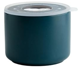 Fiambrera calentable para microondas, portátil y portátil, recipiente sellado de cerámica, pequeño/azul profundo