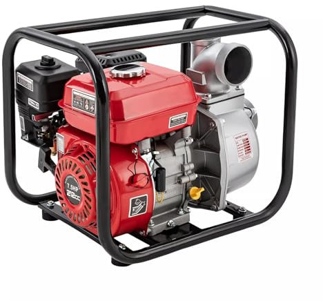 bomba de agua potente, 7,5 CV, motor de 4 tiempos, para bomba de jardín 3 pulgadas, riego y estanques, elevación hasta 30 m