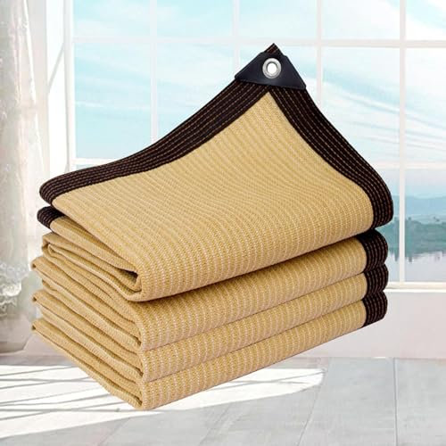 KSQP Rete Ombreggiante Giardino con Occhielli, Vela Ombreggiante Rettangolare 3x4m Tessuto Ombreggiante Traforato 90% Rete di Protezione UV per La Privacy Giardino Patio Frangivento,beige-3x2m