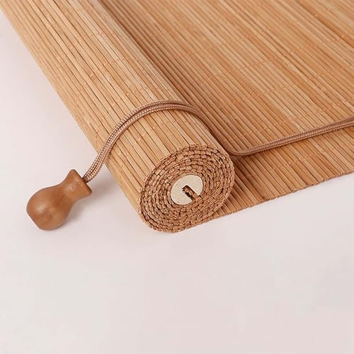 Bambusrollo Aussenbereich 80x200cm, Sonnenschutz Bambus Jalousie Inkl Montaematerial Holzrollo für Fenster und Türen - 80x200cm