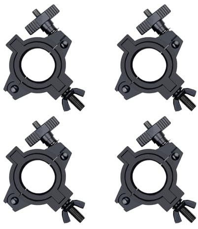 Stage Lighting Truss Clamp, Heavy Duty Mounting Hook for DJ Lights,Lighting O clamp Fit 3 Size Pipe Diameter: 25mm/1inch, 38mm/1.5inch, 50mm/2inch 4 Pack Black