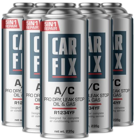 CARFIX, sustituto r1234yf, Sellador, refrigerante para aire acondicionado de automóviles, equivalente a 660 g, 5 latas, 5 en 1, 235g,