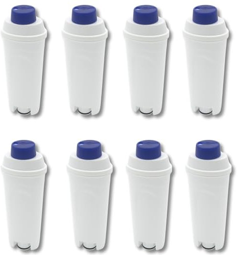 SOS Accessoire Lot de 8 Filtre à eau pour machines à café automatique DeLonghi DLSC002 SER3017 5513292811 ECAM Eletta Dinamica Magnifica ETAM Autentic
