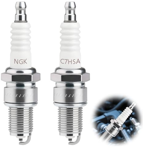 2PCS NGK C7HSA Candela di accensione, durevole e affidabile, equivalente a CHAMPION RZ10YC, per scooter, ciclomotori e motocicli