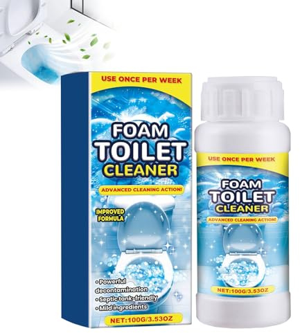 Toilet Cleaner, Foam Toilet Cleaner, Powerful Limescale Remover, No Touch Toilets Cleaning Powder, Quick Deep Cleaning Drain Remove Dirt and Bad Odour (1)