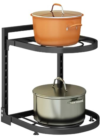 -Almacenamiento, organizador, bajo el armario ajustable organizador para y sartén, ahorro de espacio de almacenamiento de cocina y organización para encimeras, lavabos, esquinas