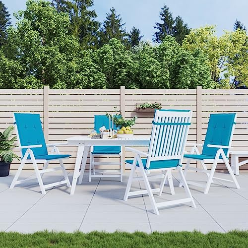 Frdhee Sitzauflage Bank,Gartenstuhlauflagen für Hochlehner 4 STK. Blau 120x50x3cm Stoff für Schlafzimmer und Wohnzimmer