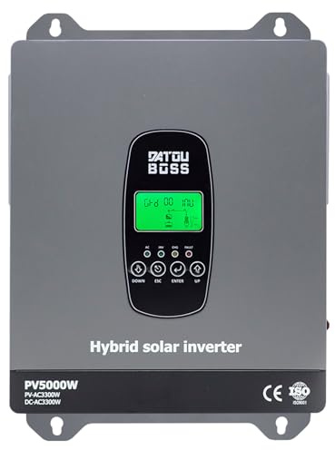 DATOUBOSS 3300W 24V Hybrid Wechselrichter Reiner Sinus | 120A MPPT 5000W PV, 24V auf 230V, Off-Grid Solar Inverter, BMS kompatibel, für Blei- & Lithium-Batterien
