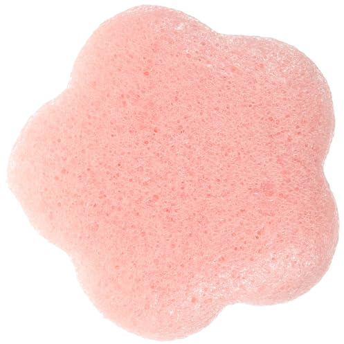 PRETYZOOM Esponja Cara Forma de Flor, Material Vegetal Biodegradable, Color Rosa, Esponja Limpiadora Suave para Tratamientos Faciales y Uso Diario, Adecuado para Viajes y Cuidado Piel