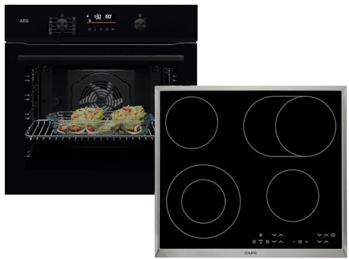 AEG AB42BP Set Backofen BP3100B + Glaskeramikkochfeld HK634060XB