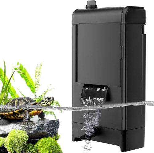 hygger Fish Tank Power Turtle Filter, 8W 680LPH Aquarium Filter for Water Change, Adjustable Flow Low Level Water Aquarium Filter for Amphibian Reptile Frog