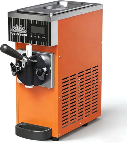 Máquina Comercial De Helado Duro De 450 W, Máquina Profesional De Helado Suave, 4-5 Kg/H De Helado Suave, Panel Lcd, Limpieza Automática, Para Yogur, Café, Bar De Aperitivos, Restaurante Orange