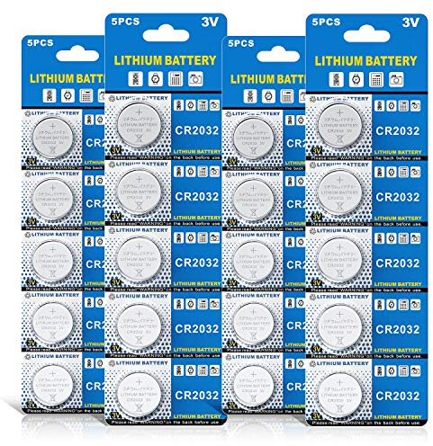 GutAlkaLi CR2032 Lithium Batteries - Pack of 20, High Capacity with 3V Output for Computer Motherboards, Remotes, Toys, and More (2032/DL2032/ECR2032 Compatible)